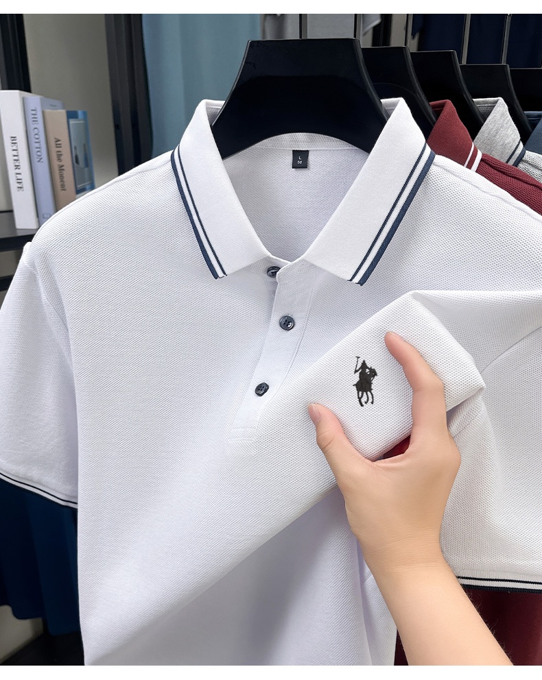 Polo Shirt Pique - Letnia koszulka polo w paski z