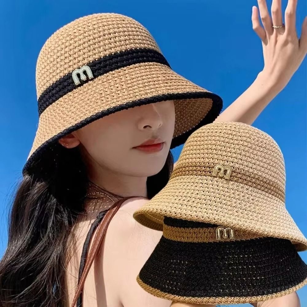 Bucket Hat Straw - Oddychający Elegancki Kapelusz Rybacki z Kokardą
