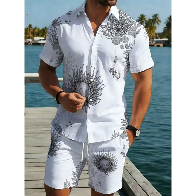Resort Shirt Floral - Męski zestaw: koszula hawajska w kwiaty