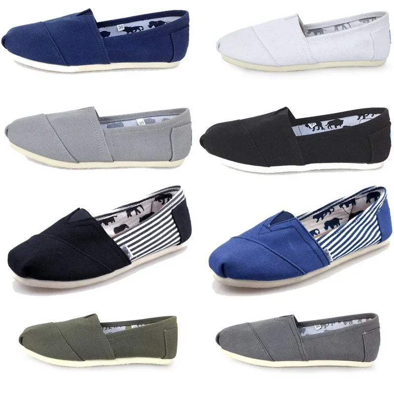 Espadrille Slip On - Letnie niebieskie mokasyny męskie klasyczne płócienne