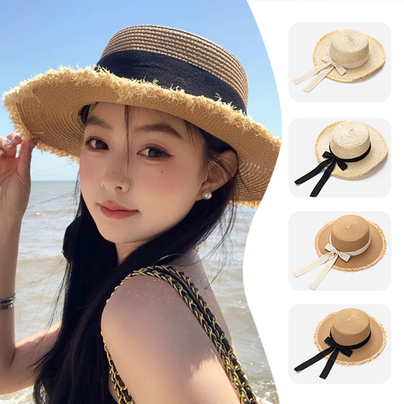 Packable Hat Nylon - Damski słomkowy kapelusz przeciwsłoneczny z kokardą,