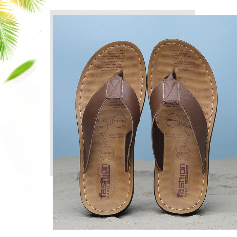 Flip Flop Leather Men - 2026 Skórzane męskie klapki japonki na