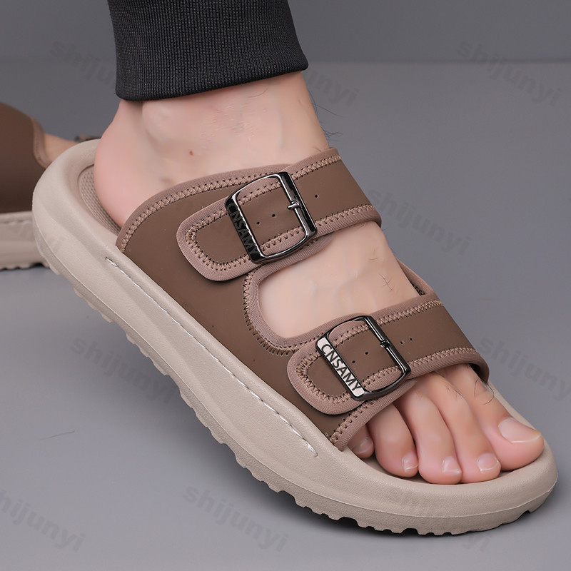 Flip Flop Leather Men - Kapcie męskie 2025 letnie oddychające odkryte