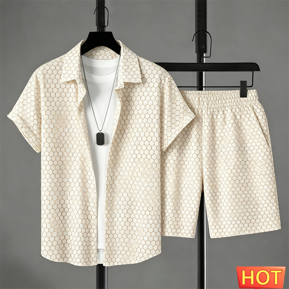 Shirt Camp Collar - Letnie zestawy męskie: koszula i spodnie,