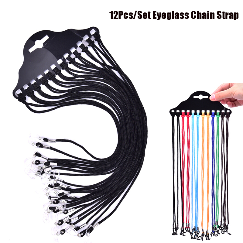 Sunglass Retainer Cord - 12 sztuk/zestaw Wielokolorowe sznurki do okularów