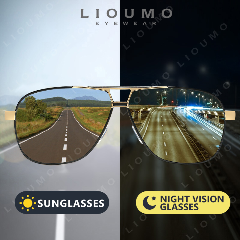 Sunglasses Aviator Polarized - Okulary przeciwsłoneczne lotnicze LIOUMO męskie polaryzacyjne