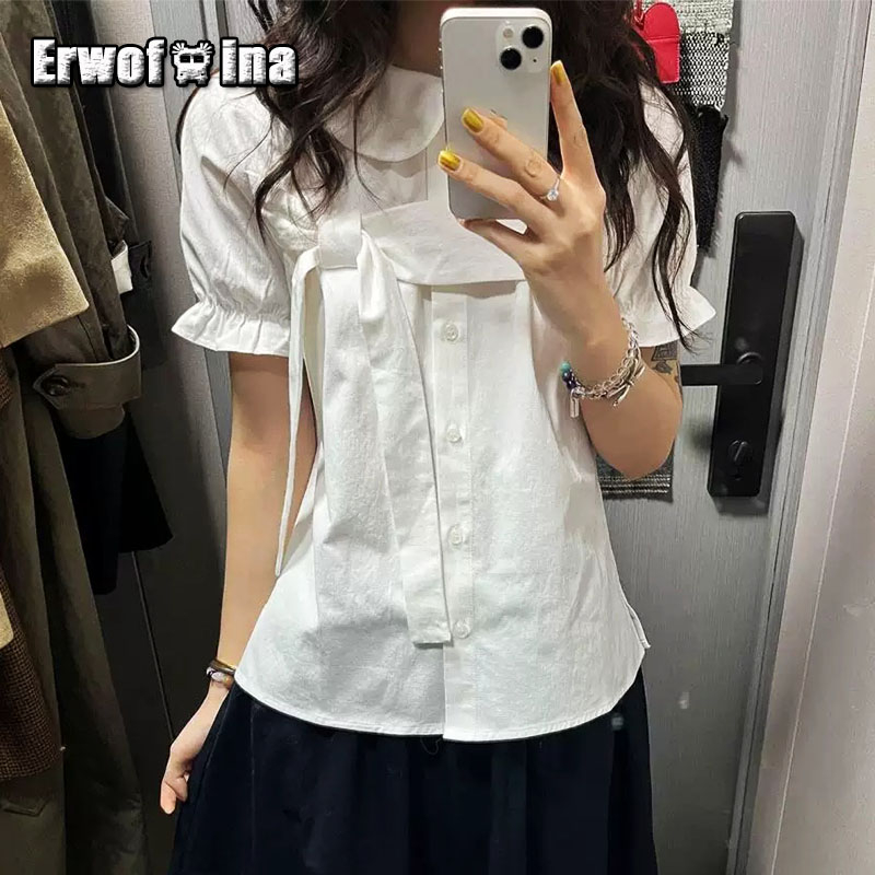 Shirt Camp Collar - Koszule damskie w stylu preppy z