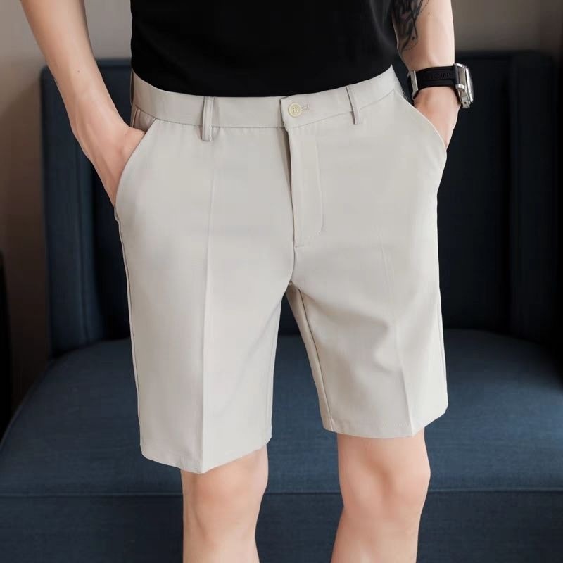 Shorts Chino Slim - Męskie spodenki garniturowe slim fit, letnie,