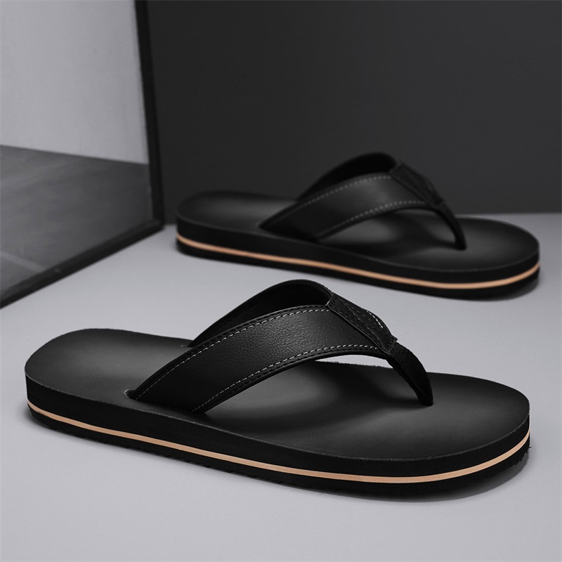 Flip Flop Leather Men - Męskie klapki w stylu vintage z