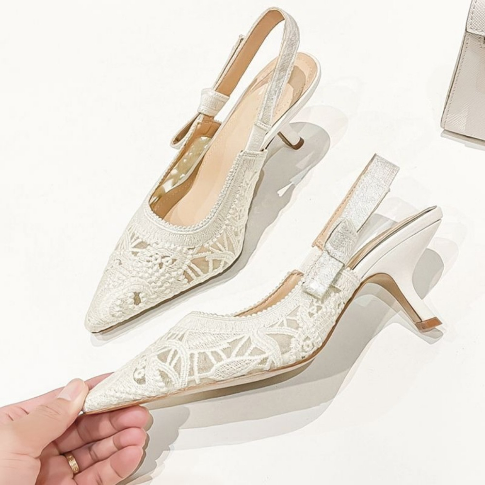 Casual Sandal Leather - Sandały na wysokim obcasie z prawdziwej