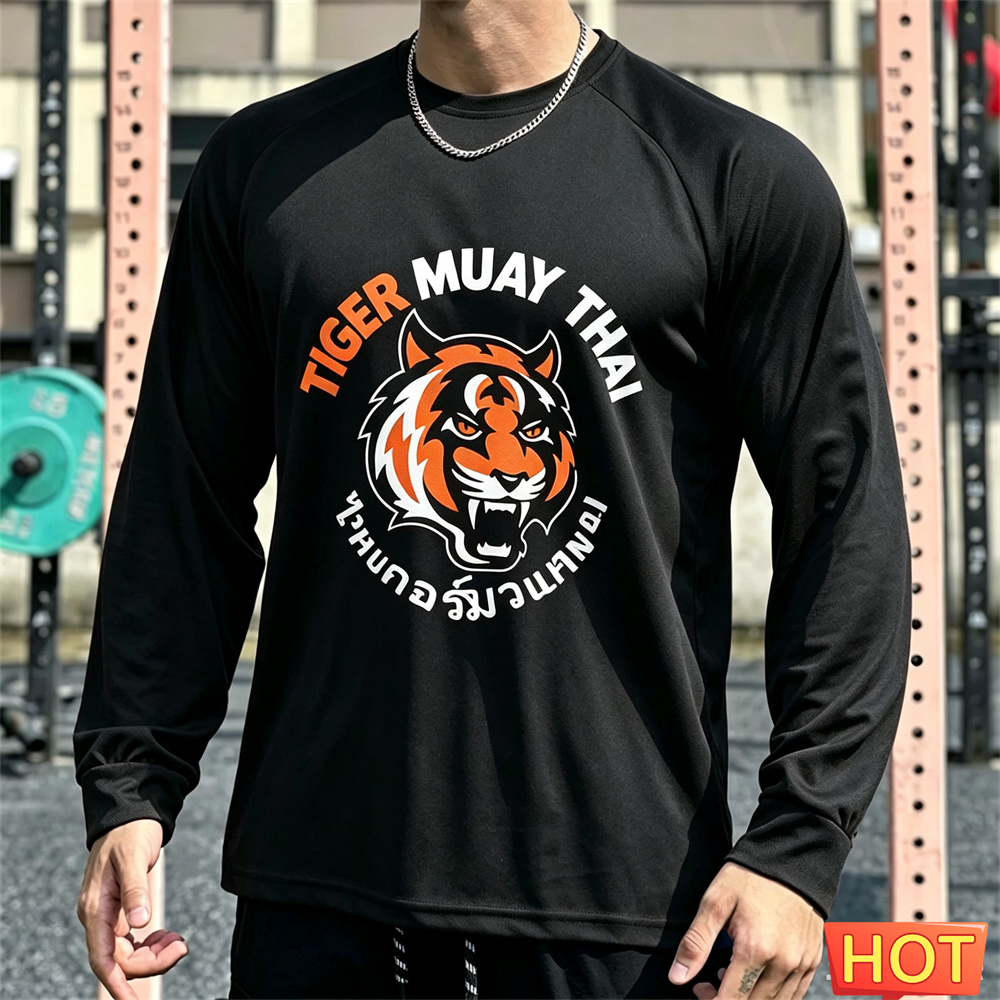 Tee Graphic Print - Męska koszulka z długim rękawem do
