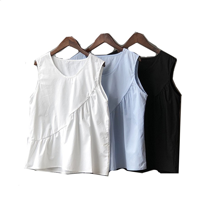Shirt Camp Collar - Luźne, codzienne damskie bawełniane lniane podkoszulki,