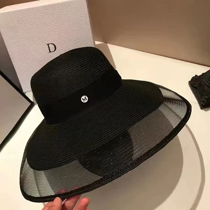 Bucket Hat Straw - Damski składany kapelusz słomkowy UPF 50+