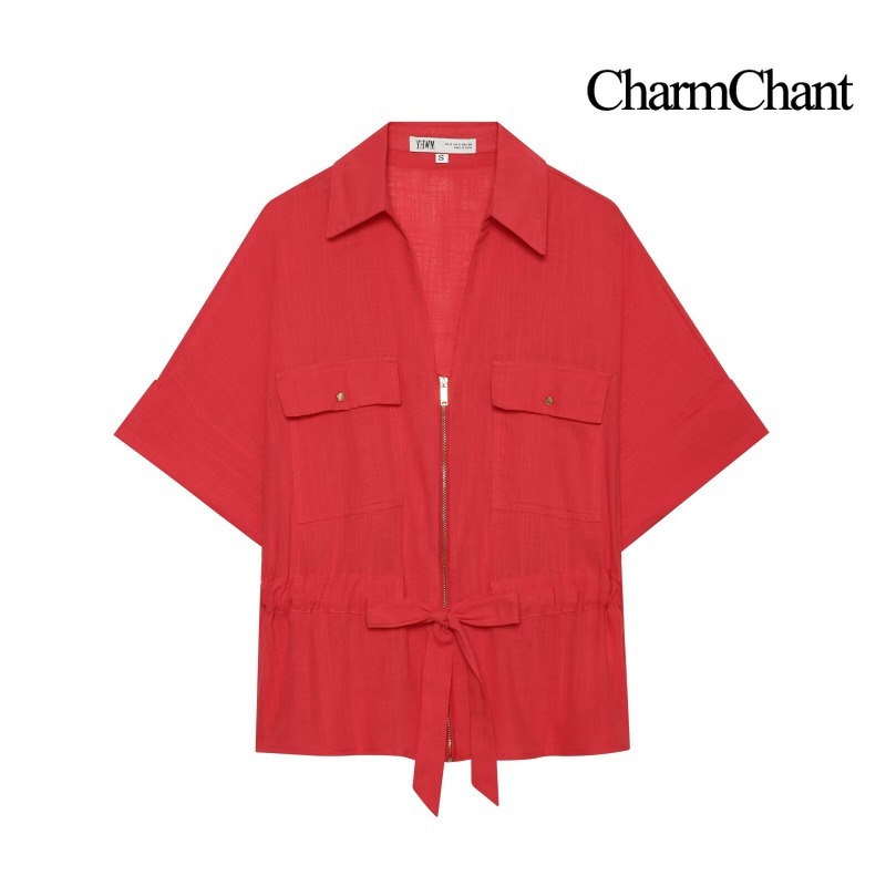 CHARMCHANT Damski dwuczęściowy – Short Linen Drawstring recenzja i cena