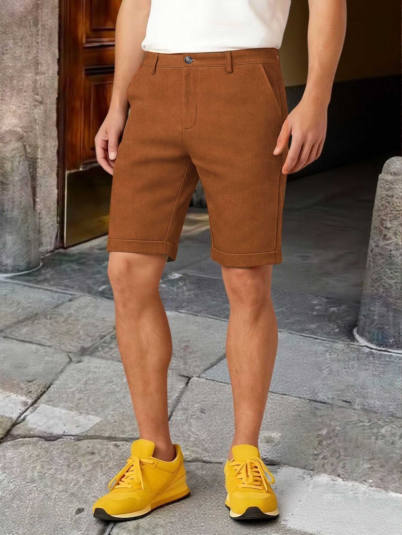 Męskie spodenki chino z mankie – Shorts Chino Slim recenzja i cena