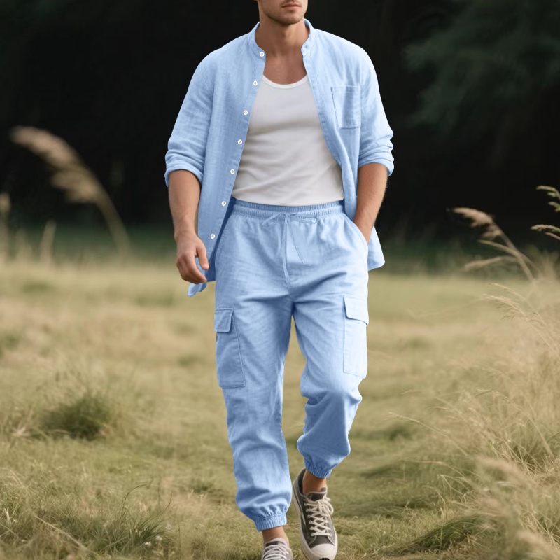Męski lniany, oddychający dwuc – Linen Shirt Breathable recenzja i cena