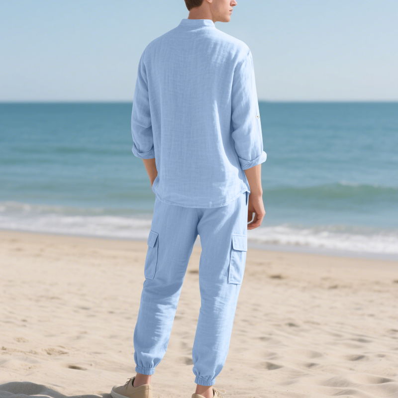 Męski lniany, oddychający dwuc – Linen Shirt Breathable recenzja i cena