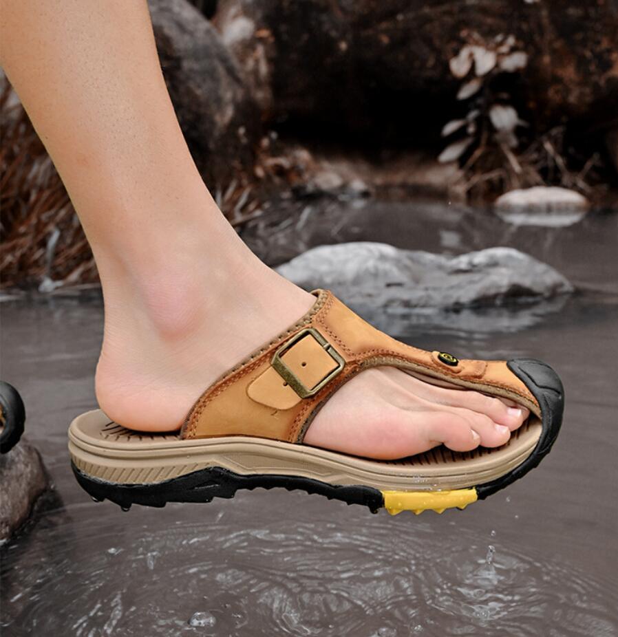 Sandały męskie ze skóry natura – Flip Flop Leather Men recenzja i cena