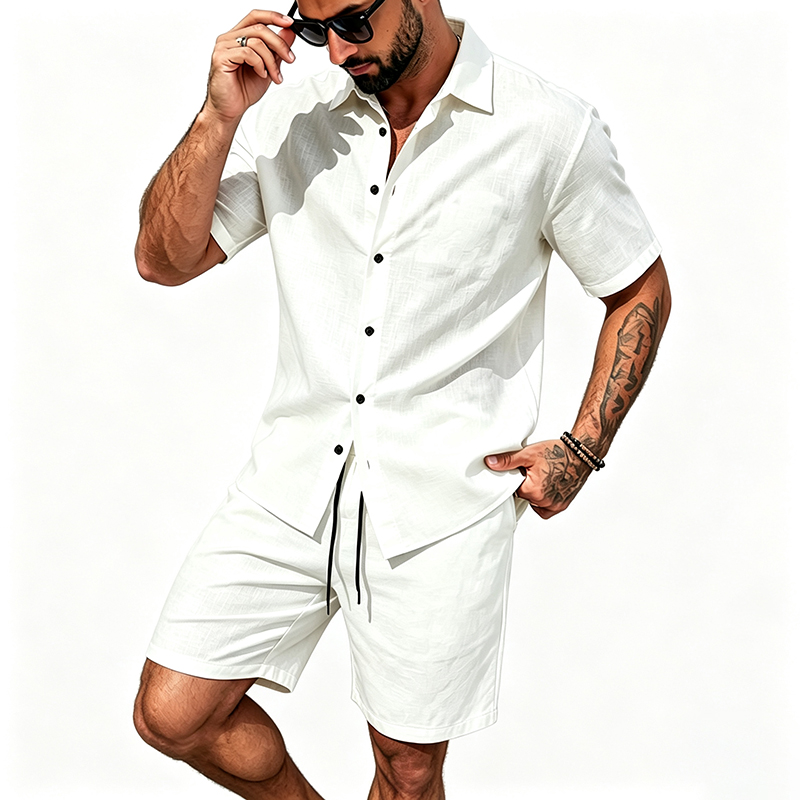 Męski lniany dwuczęściowy zest – Linen Shirt Breathable recenzja i cena