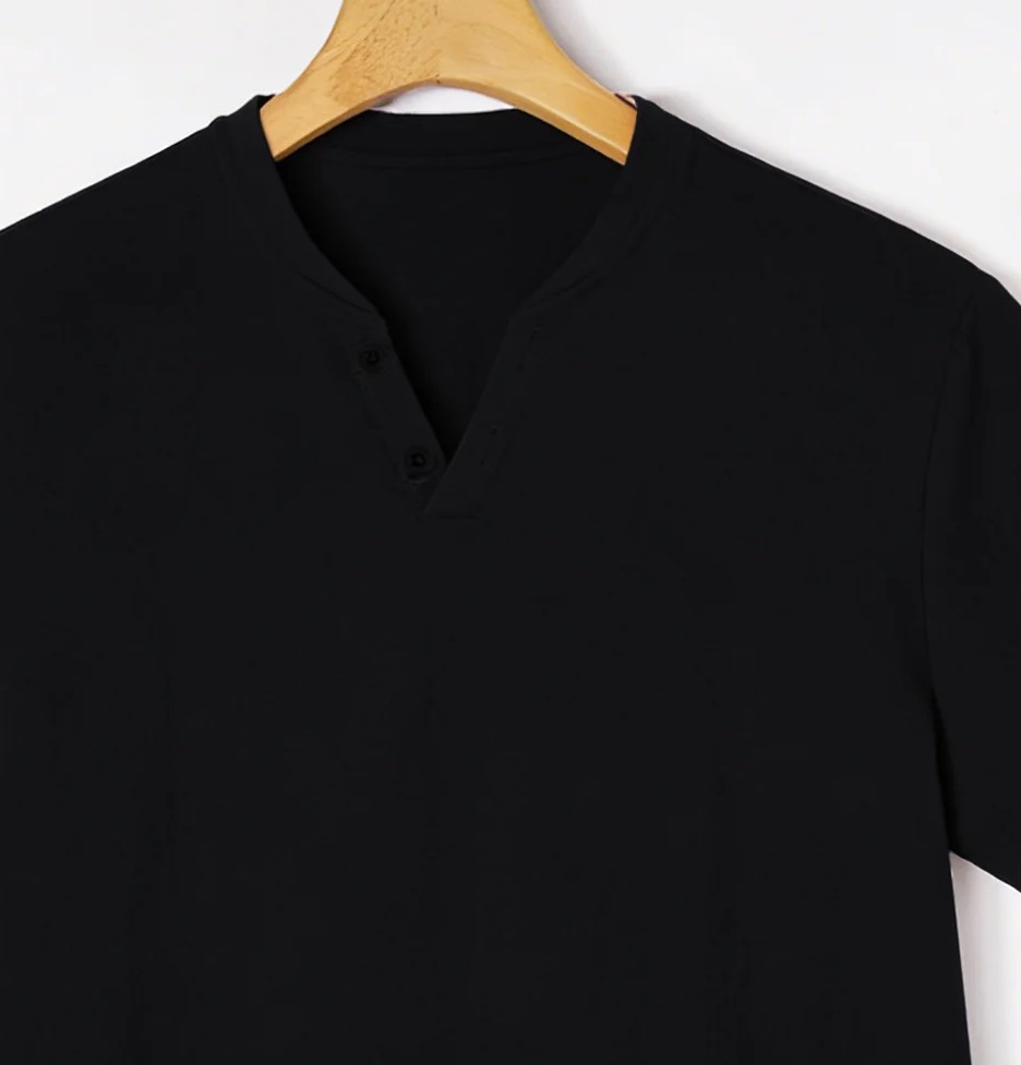Elegancka czarna koszulka Henl – Linen Shirt Breathable recenzja i cena