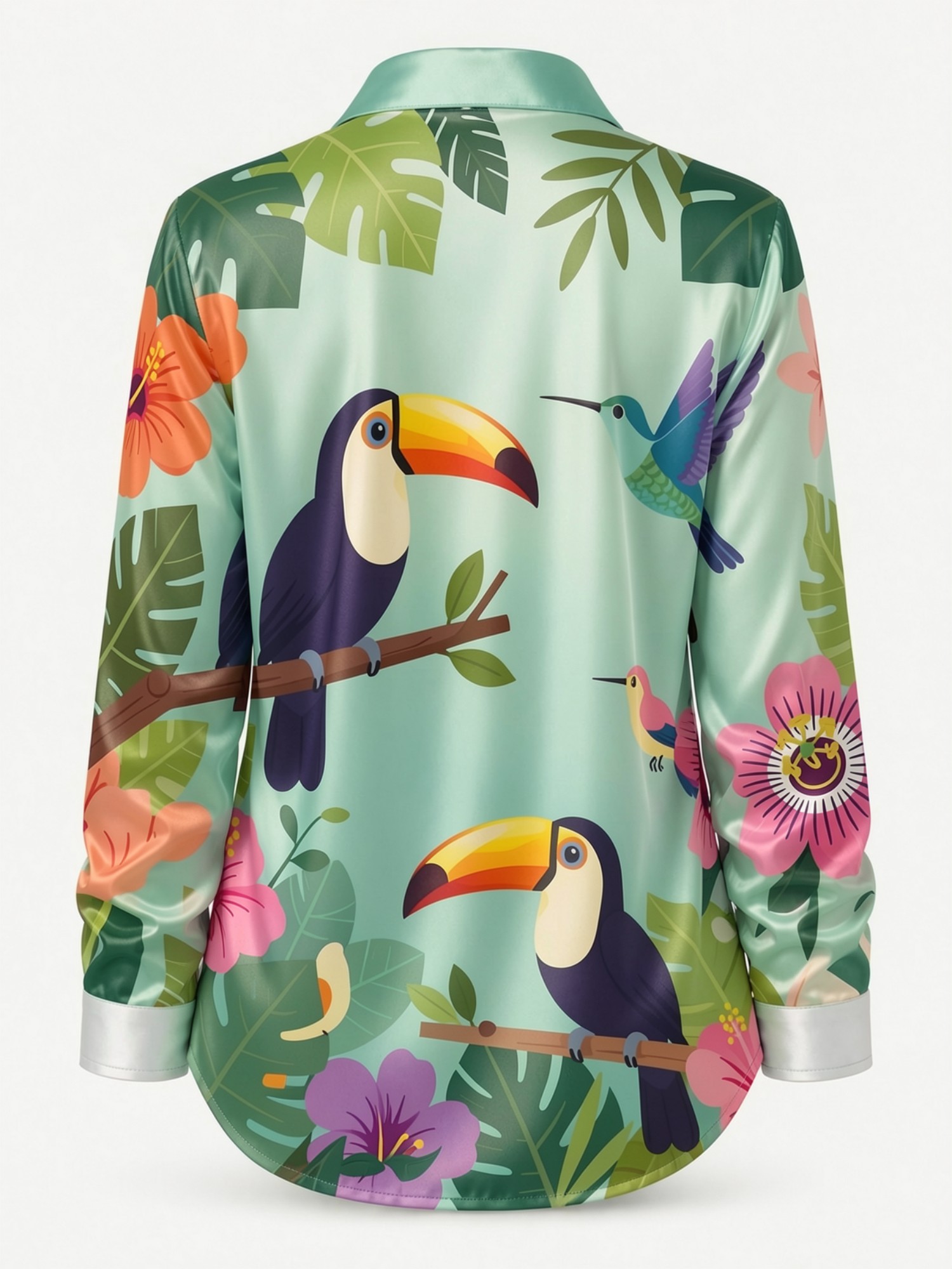 Koszula damska z satyny z guzi – Resort Shirt Floral recenzja i cena