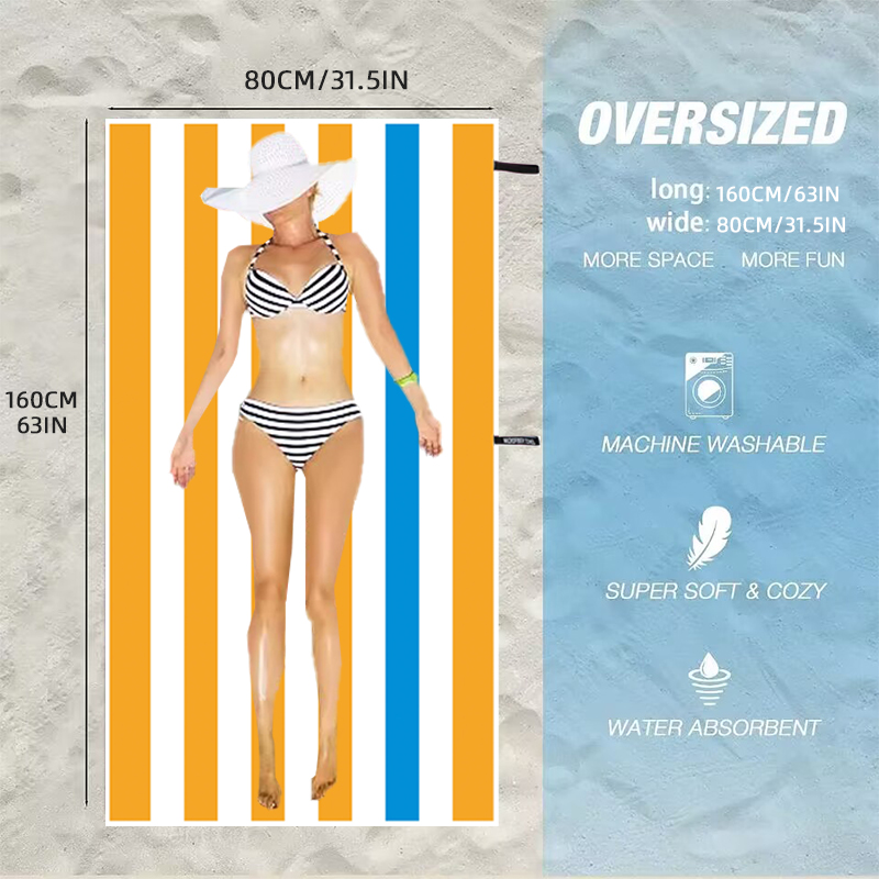 Kolorowa, modna, w paski plażo – Beach Towel Large recenzja i cena