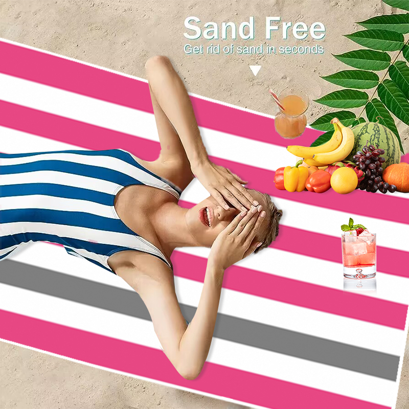 Kolorowa, modna, w paski plażo – Beach Towel Large recenzja i cena