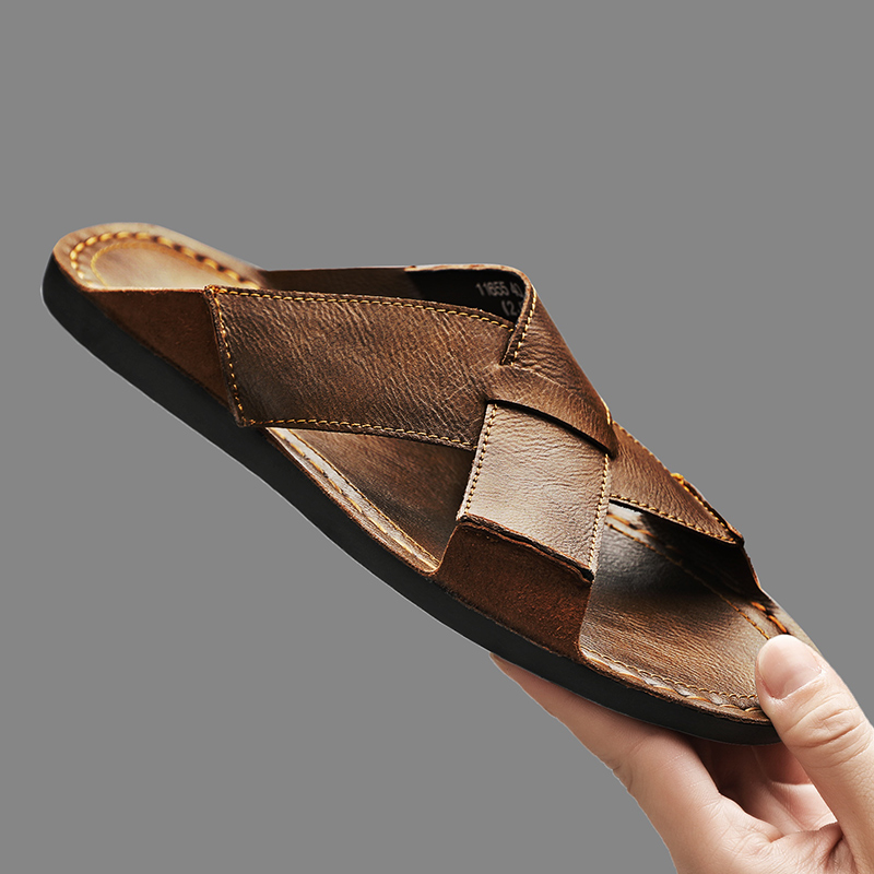 Męskie klapki ze skóry natural – Flip Flop Leather Men recenzja i cena