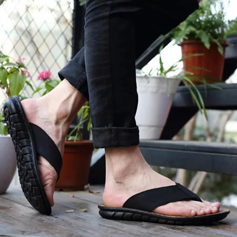 Letnie buty męskie Klapki Skór – Flip Flop Leather Men recenzja i cena