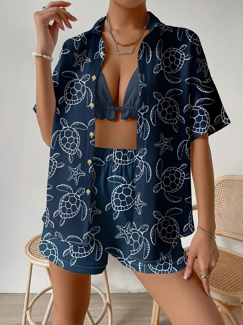 Modny nadruk Wakacje na plaży  – Shirt Camp Collar recenzja i cena