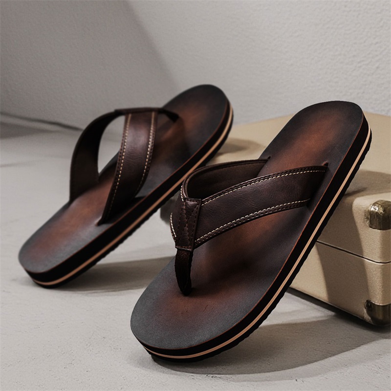 Męskie klapki w stylu vintage  – Flip Flop Leather Men recenzja i cena