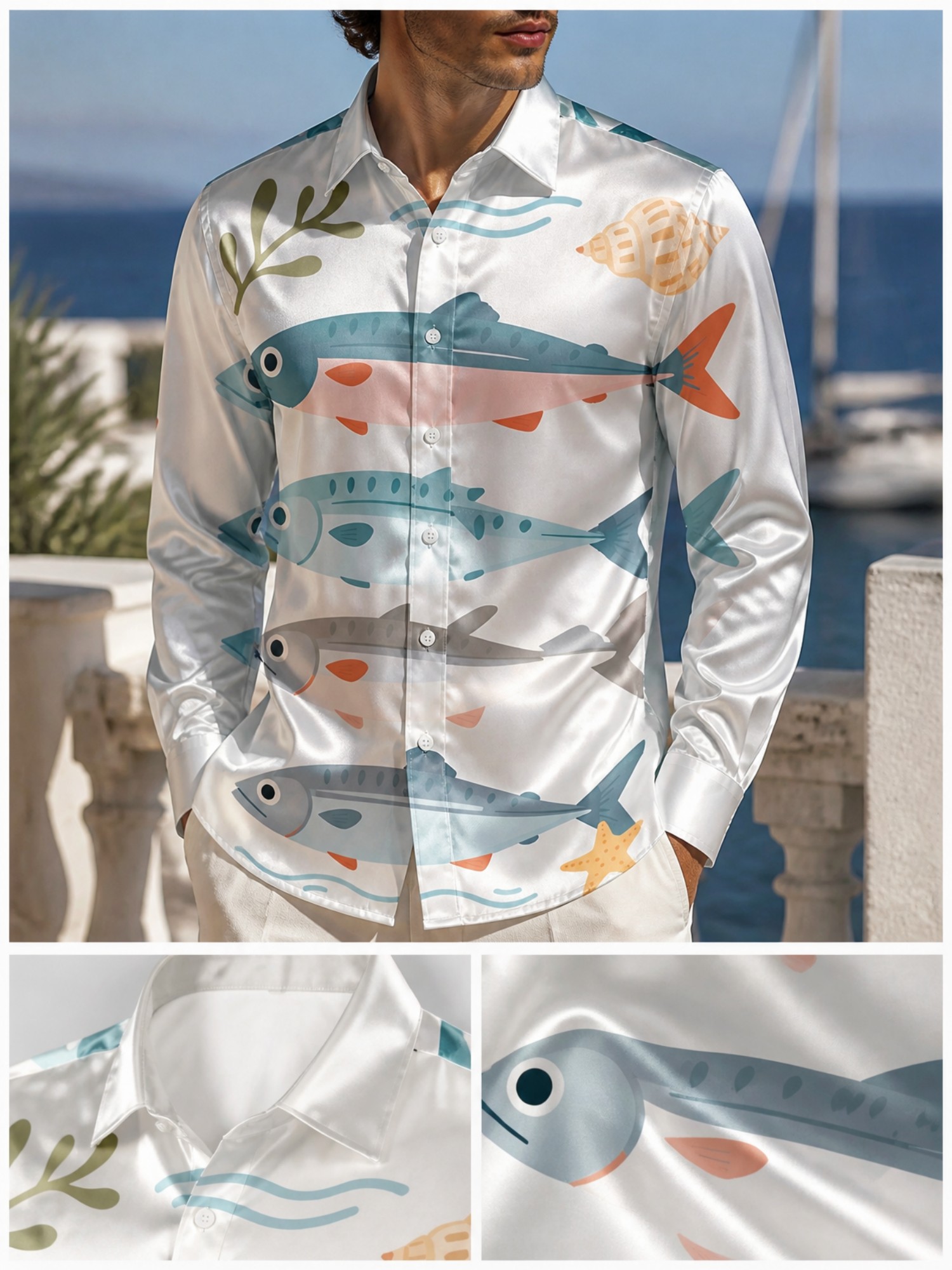 Męska luksusowa satynowa koszu – Resort Shirt Floral recenzja i cena